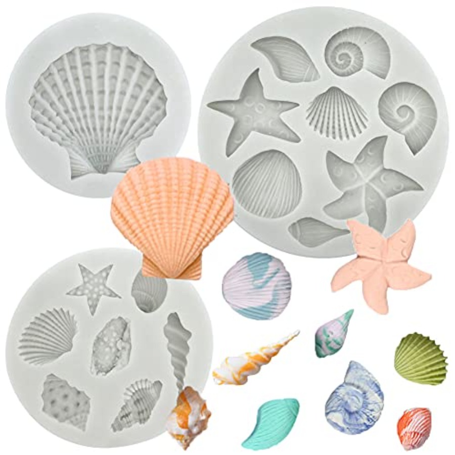Marine Coral - 3 szt. Silikonowe formy do fondantu