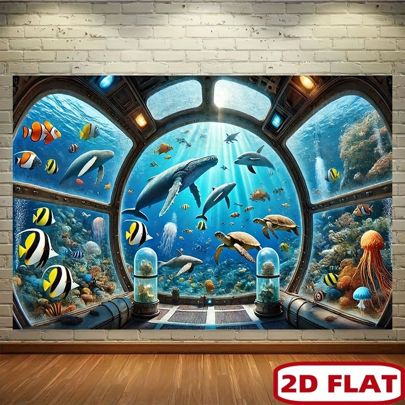 Ocean Aquarium - Podwodne okno łodzi podwodnej, gobelin z