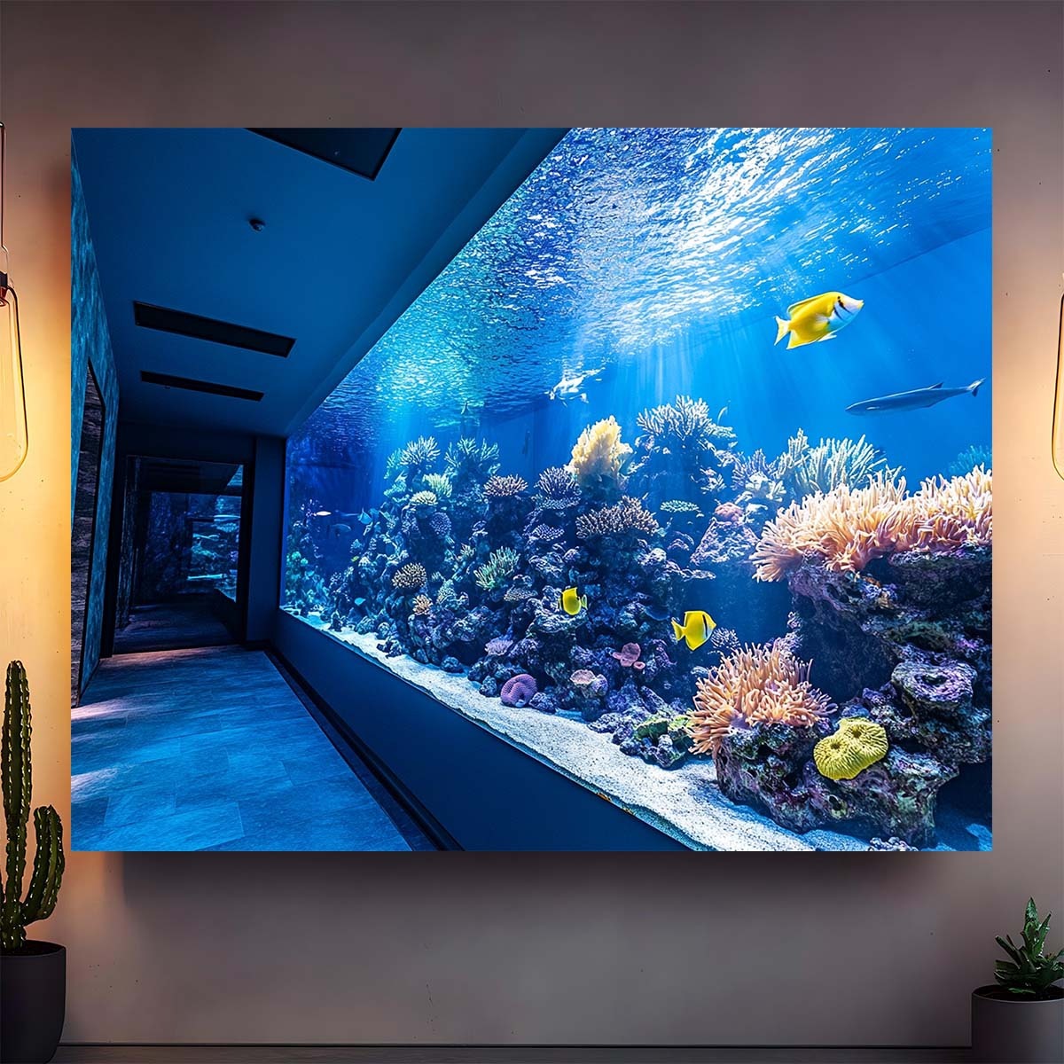 Żywa gobelina z motywem akwari – Reef Aquarium recenzja i cena